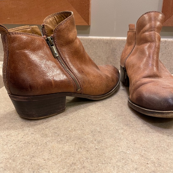 Lucky Brand Cognac Leather Boots - Picture 1 of 5